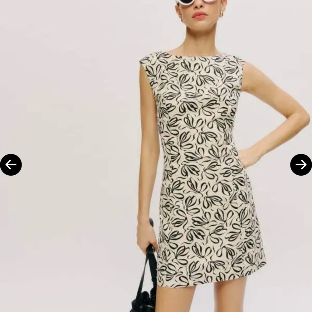 Reformation Avina Linen Dress Knot